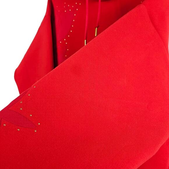 Nike Womens Dri Fit Funnel Neck Sweater Size L Red Pullover Floral Stud Boutique - Picture 11 of 12